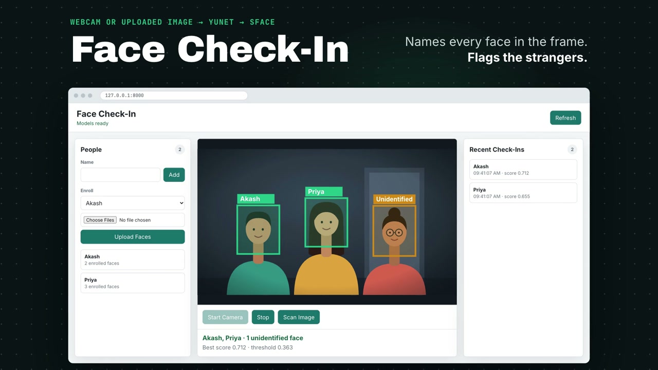 OpenCV Face Check-In project film preview